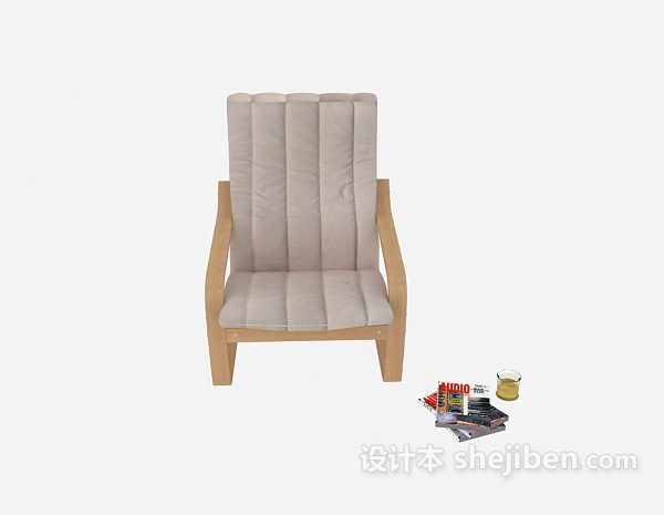 现代风格简约木质休闲椅子3d模型下载