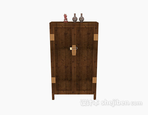 中式风格中式家居木质衣柜3d模型下载