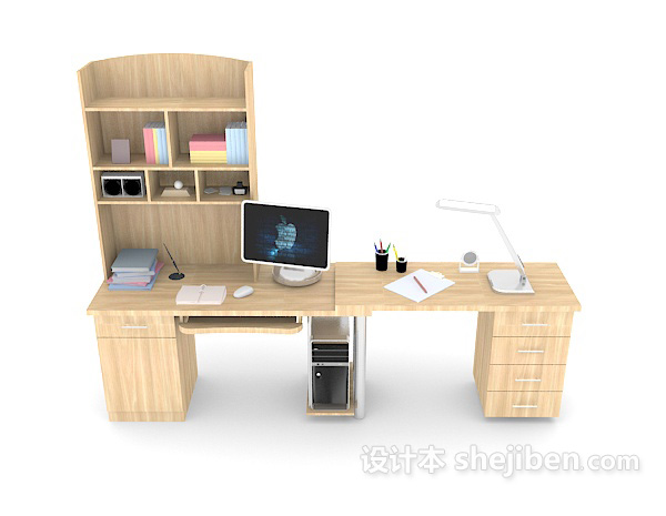 免费简单居家书桌3d模型下载