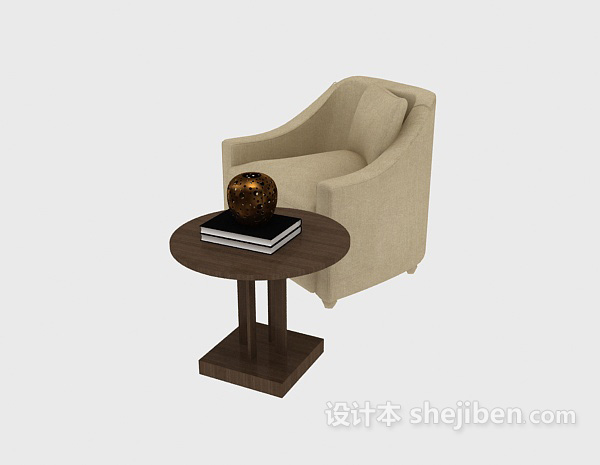 免费简约家居桌椅组合3d模型下载