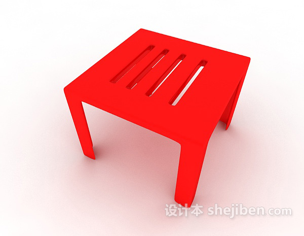 设计本红色小板凳3d模型下载