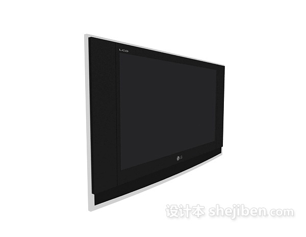 免费LG黑色电视机3d模型下载