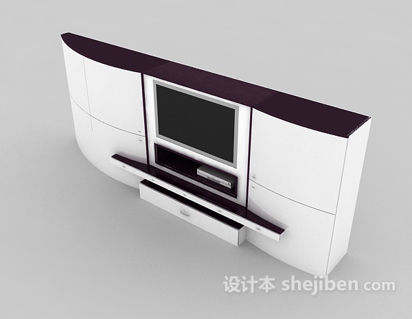 设计本挂壁式超薄电视机3d模型下载