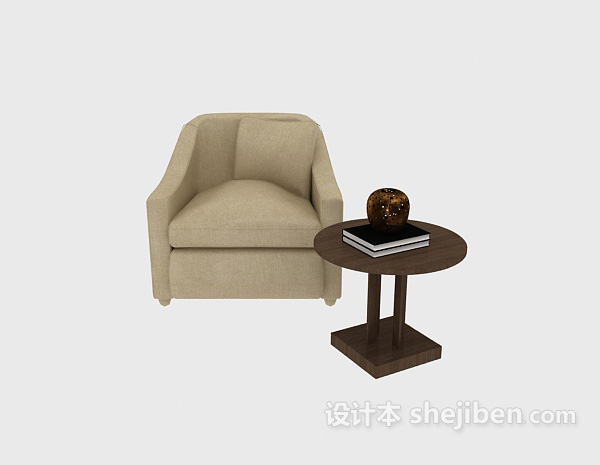现代风格简约家居桌椅组合3d模型下载