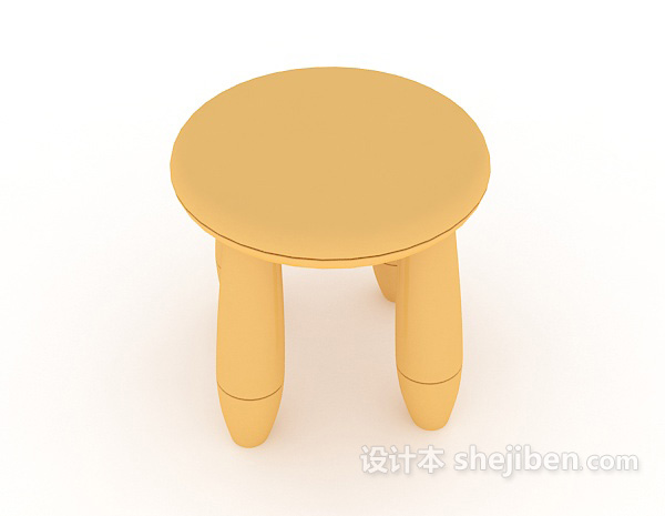 现代风格实木小板凳3d模型下载