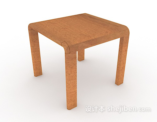 设计本实木家居板凳3d模型下载