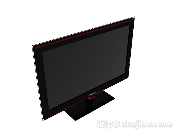 黑色超薄电视机3d模型下载
