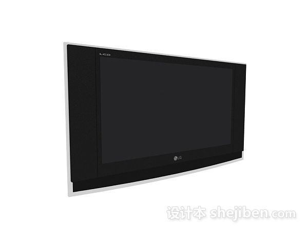 设计本LG黑色电视机3d模型下载