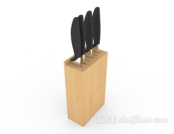 设计本厨房刀具套装3d模型下载