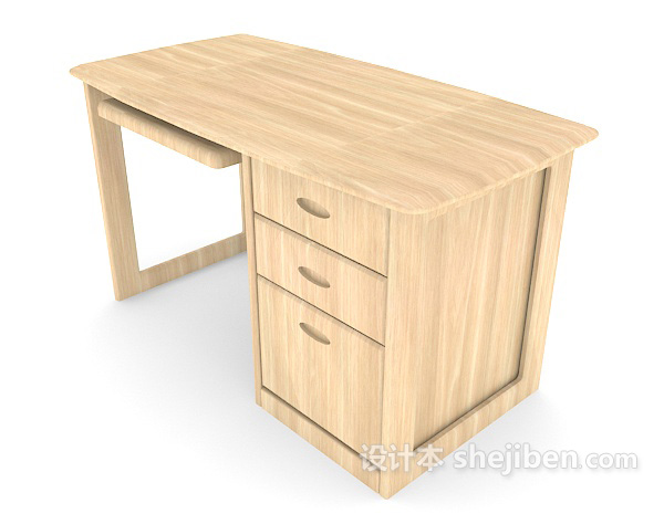 设计本简单现代居家书桌3d模型下载