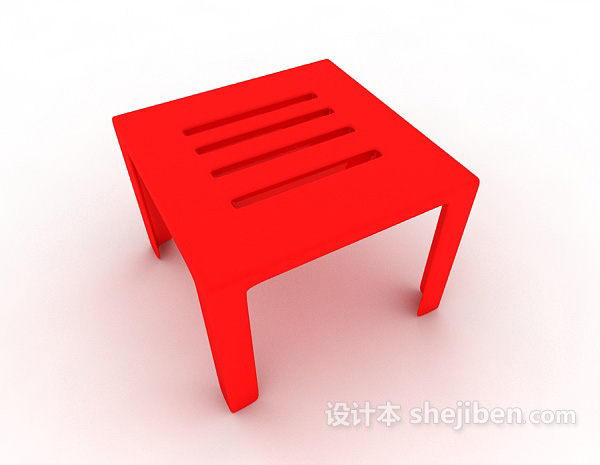 免费红色小板凳3d模型下载