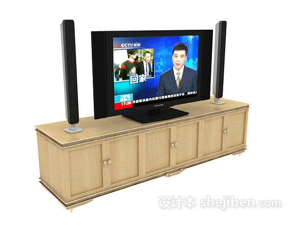 设计本简单居家电视柜3d模型下载
