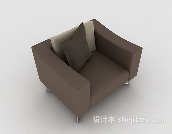 灰棕色单人沙发3d模型下载