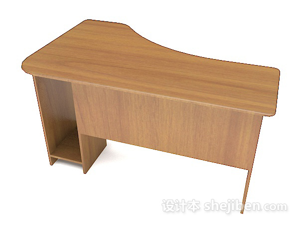 免费实木现代家庭书桌3d模型下载