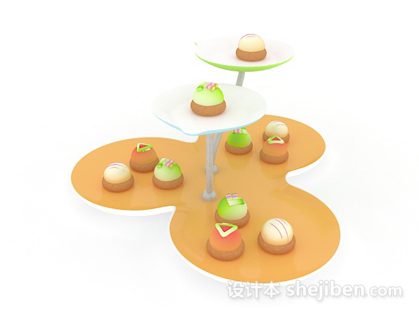 设计本甜点蛋糕3d模型下载