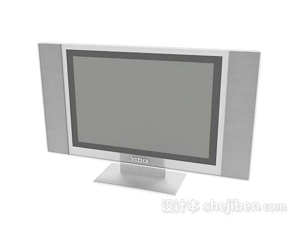 免费灰色超薄电视机3d模型下载