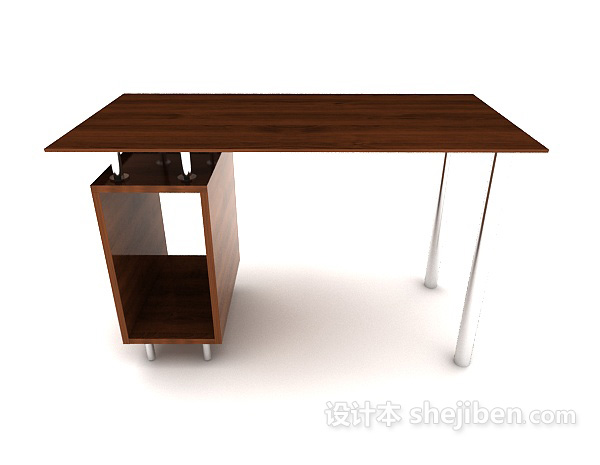 现代风格木质电脑桌3d模型下载