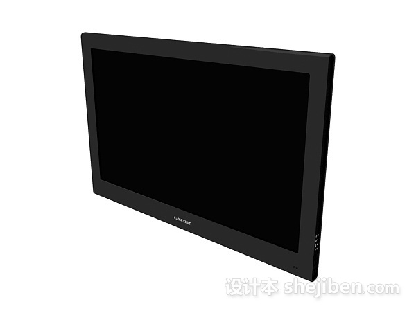 设计本黑色简约电视机3d模型下载