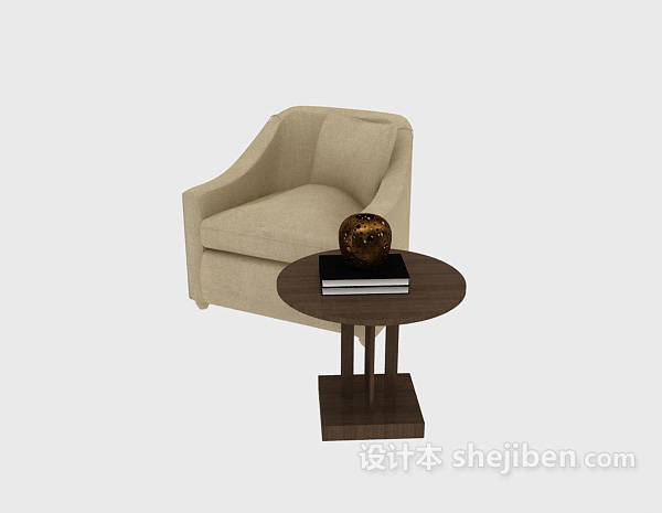 设计本简约家居桌椅组合3d模型下载