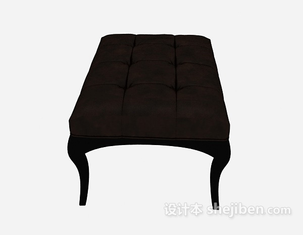 设计本棕色沙发凳3d模型下载