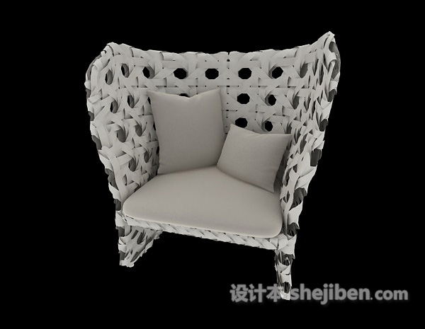 现代风格现代个性编织休闲椅子3d模型下载