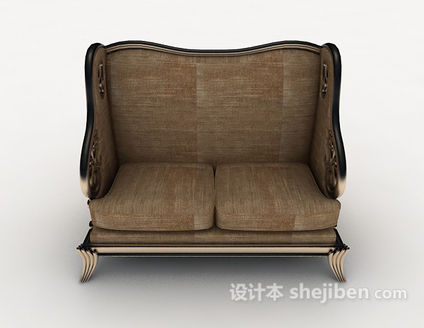 欧式风格精致欧式双人沙发3d模型下载