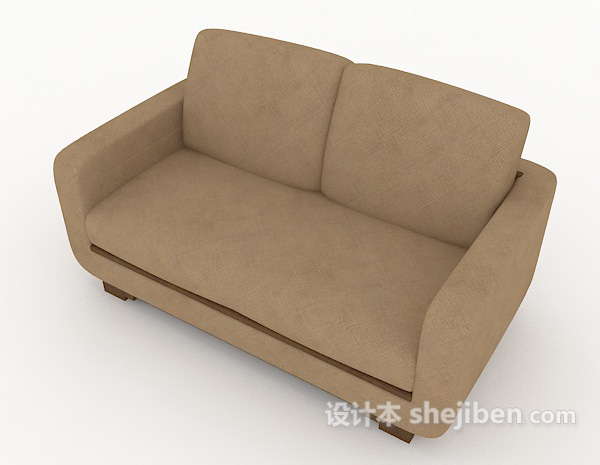 现代风格现代简约家居棕色双人沙发3d模型下载