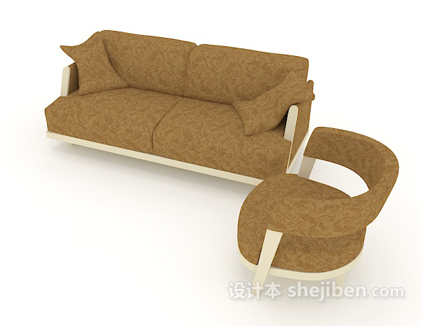 免费简单家居组合沙发3d模型下载