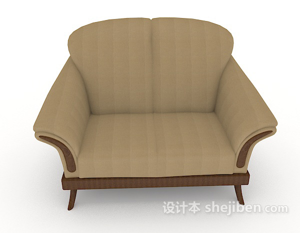 中式风格新中式复古单人沙发3d模型下载