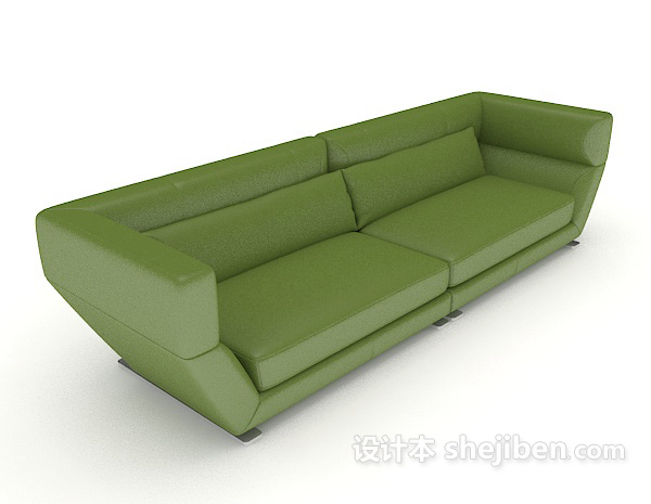 绿色简约双人沙发3d模型下载