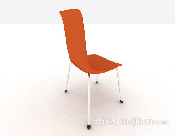 设计本橙色休闲椅子3d模型下载