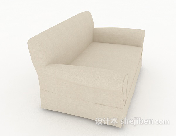 浅棕色简约休闲单人沙发3d模型下载