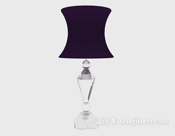 水晶紫色台灯3d模型下载