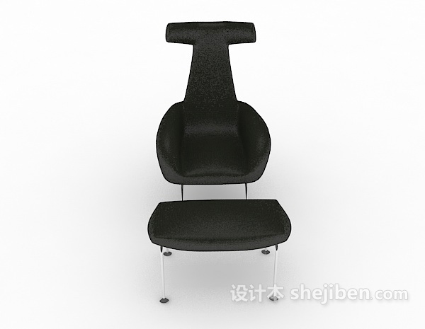 现代风格黑色简单休闲椅凳3d模型下载