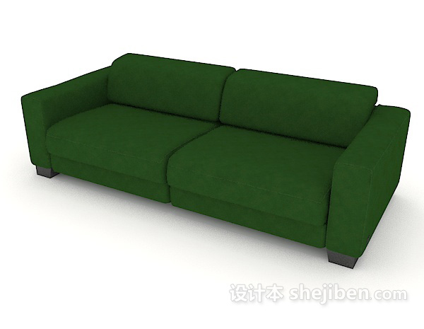 免费绿色双人沙发3d模型下载