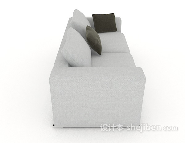 设计本灰色家居双人沙发3d模型下载
