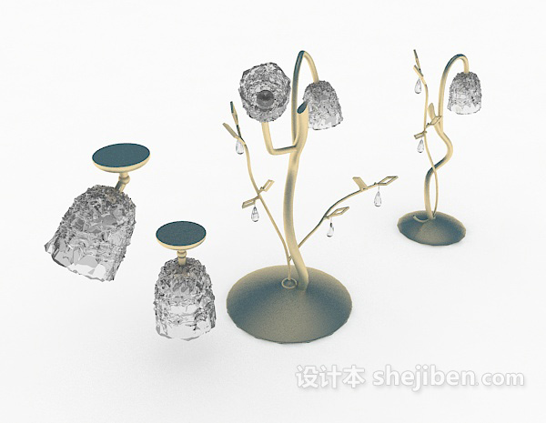 免费玻璃个性台灯3d模型下载