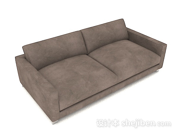 家居简约深灰色双人沙发3d模型下载