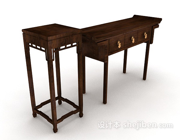 中式家居供桌3d模型下载