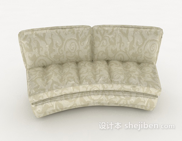 现代风格简单花纹双人沙发3d模型下载