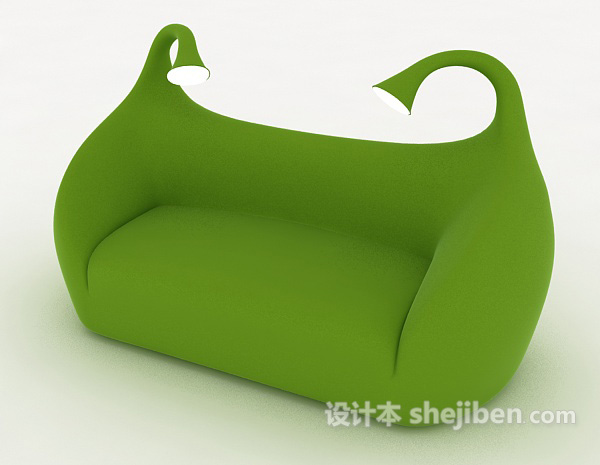 免费个性绿色多人沙发3d模型下载