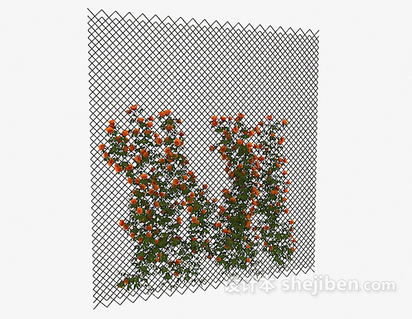 现代风格庭院植物花卉3d模型下载