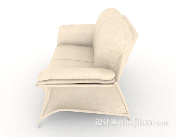 设计本家居个性黄棕色双人沙发3d模型下载
