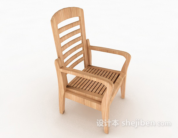 设计本实木现代简单家居椅3d模型下载