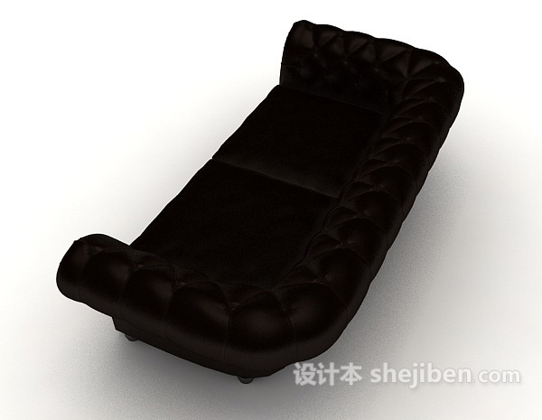 设计本欧式黑色居家沙发3d模型下载