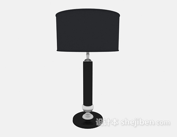 现代风格黑色简单台灯3d模型下载