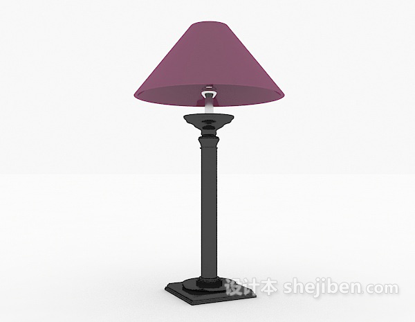 免费现代紫色台灯3d模型下载