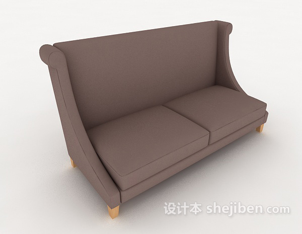 简单居家双人沙发3d模型下载