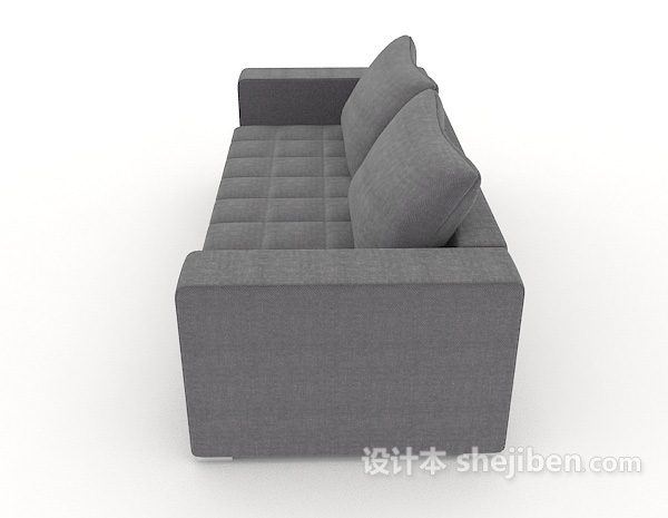 设计本家居简单灰色双人沙发3d模型下载