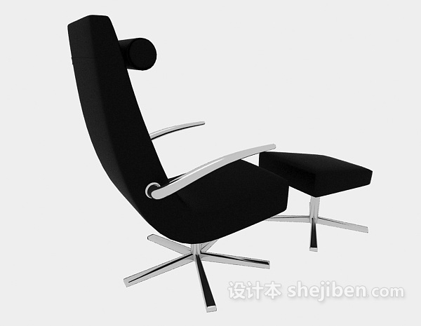 设计本黑色躺椅3d模型下载
